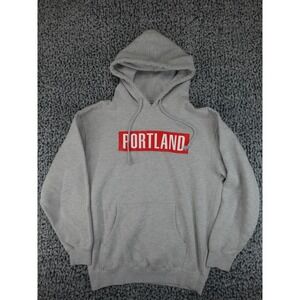 Portland Gear Hoodie Mens Medium Gray Graphic Box Logo Sweatshirt PNW Oregon